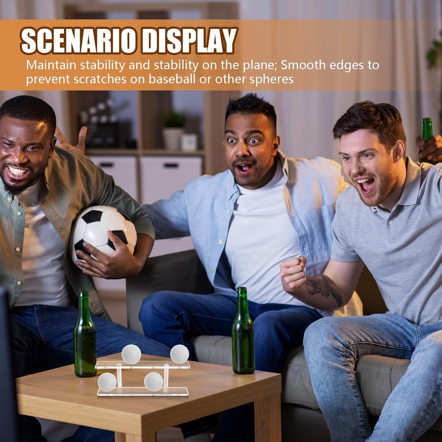 2 Pcs Golf Ball Display Rack 8 Balls Clear Acrylic Golf Case Holder Small Table Tennis Display Stand Shelf Double Layer