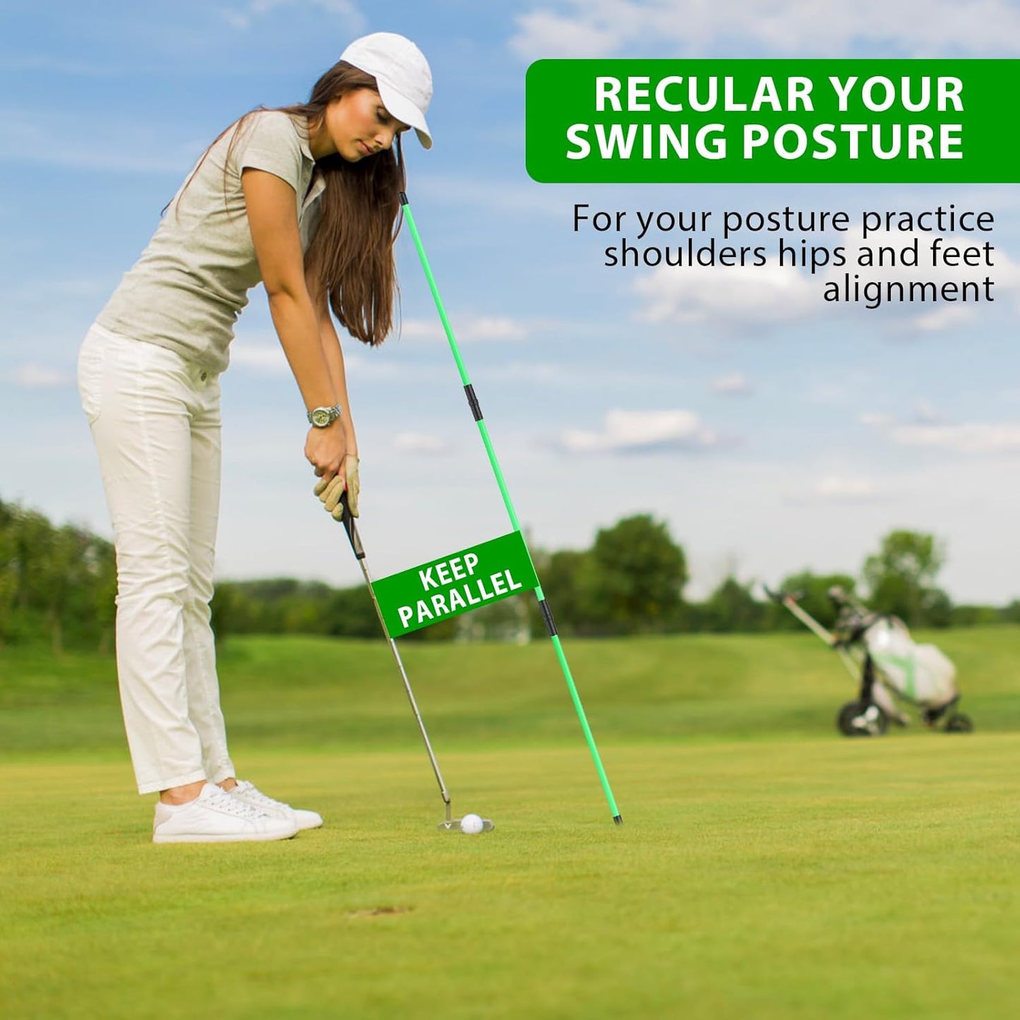 Golf Alignment Sticks 2 Packs 48" Foldable Alignment Stick Golf Training Aid for Golf Practice