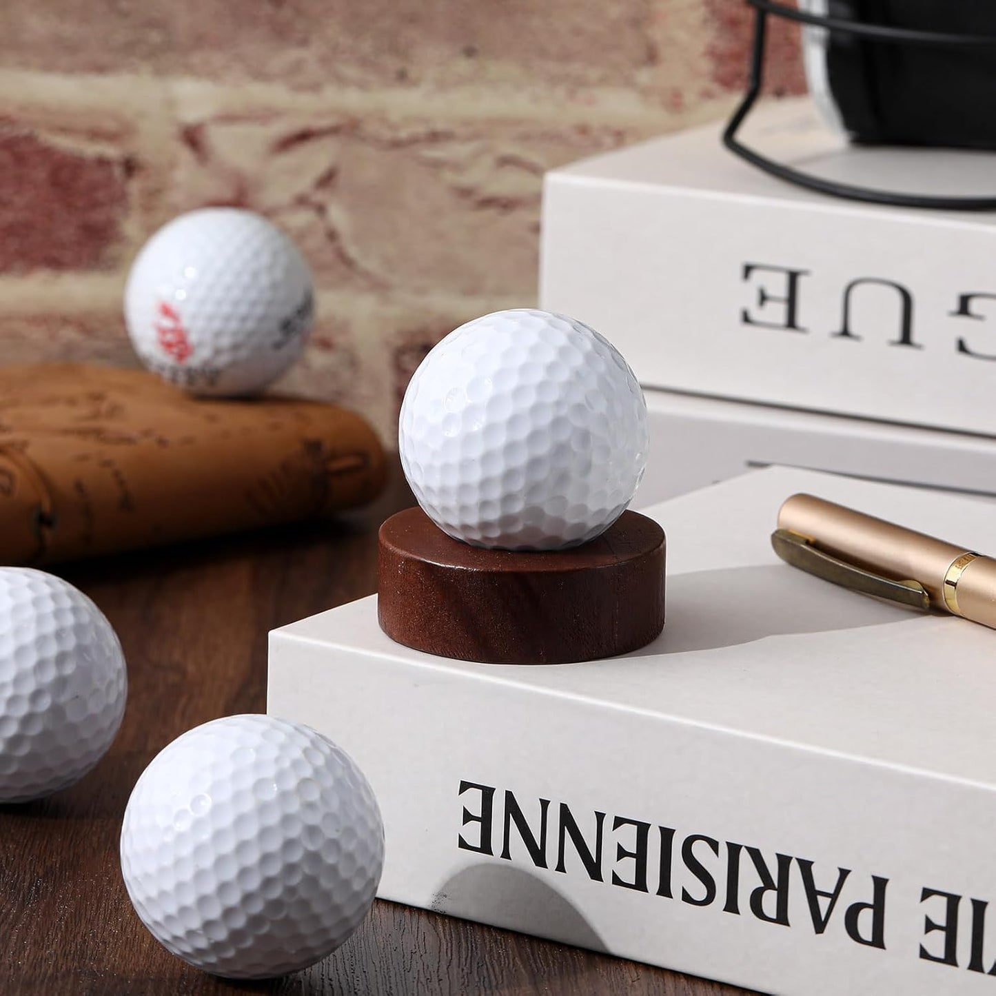 Wooden Golf Ball Display Stand 2 Inches Single Golf Ball Holder Mini Wood Display Bases Stand for Egg Stone Rock Decor