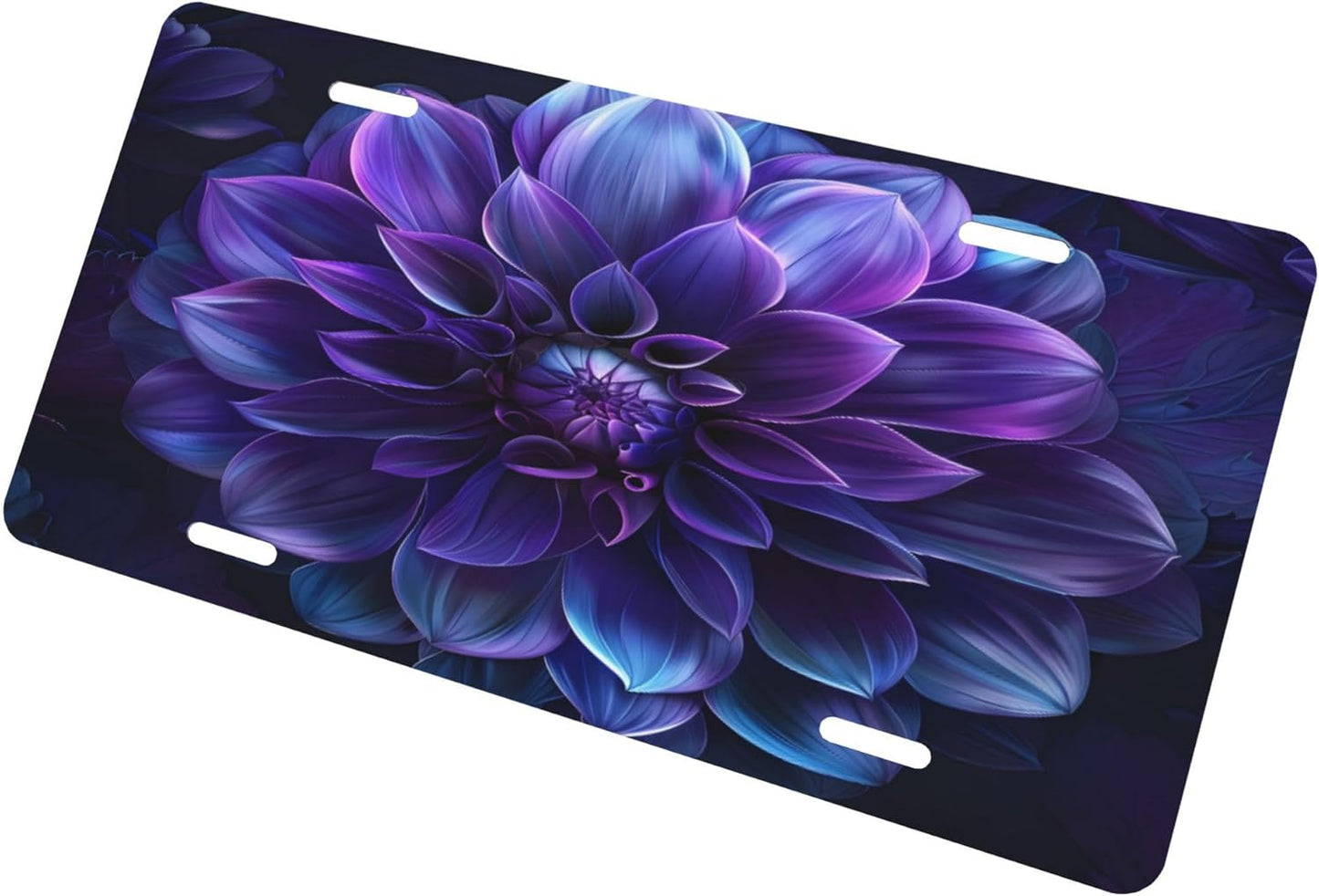 Flower Purple Beautiful License Plate Funny Aluminum Front License Plates Decorative Waterproof Rust-Free Metal Car Plate Covers for Women Men Car Tag Accessories fit Truck SUV Rv 12 X 6 Inch