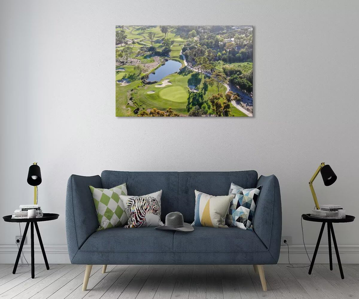 San Diego California Golf Course Wall Art for Living Room Bedroom Bathroom Home Decorations San Diego Golf Course Picture Poster Framed Artwork Canvas Prints Ready to Hang(18''H x 24''W)