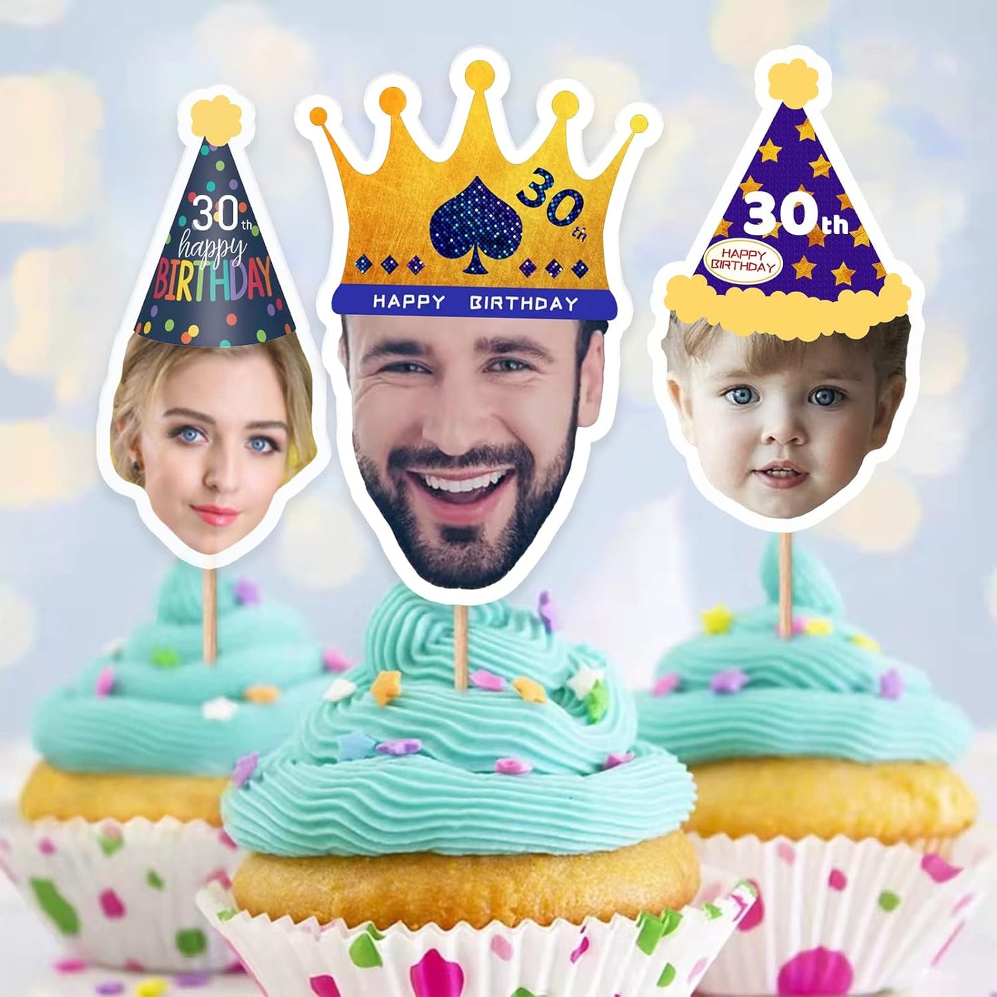 Custom Toothpick Flags with Photo 100Pcs, Personalized Cheese Markers for Hamburger Cupcakes Toppers Party Decoration Food Labeling