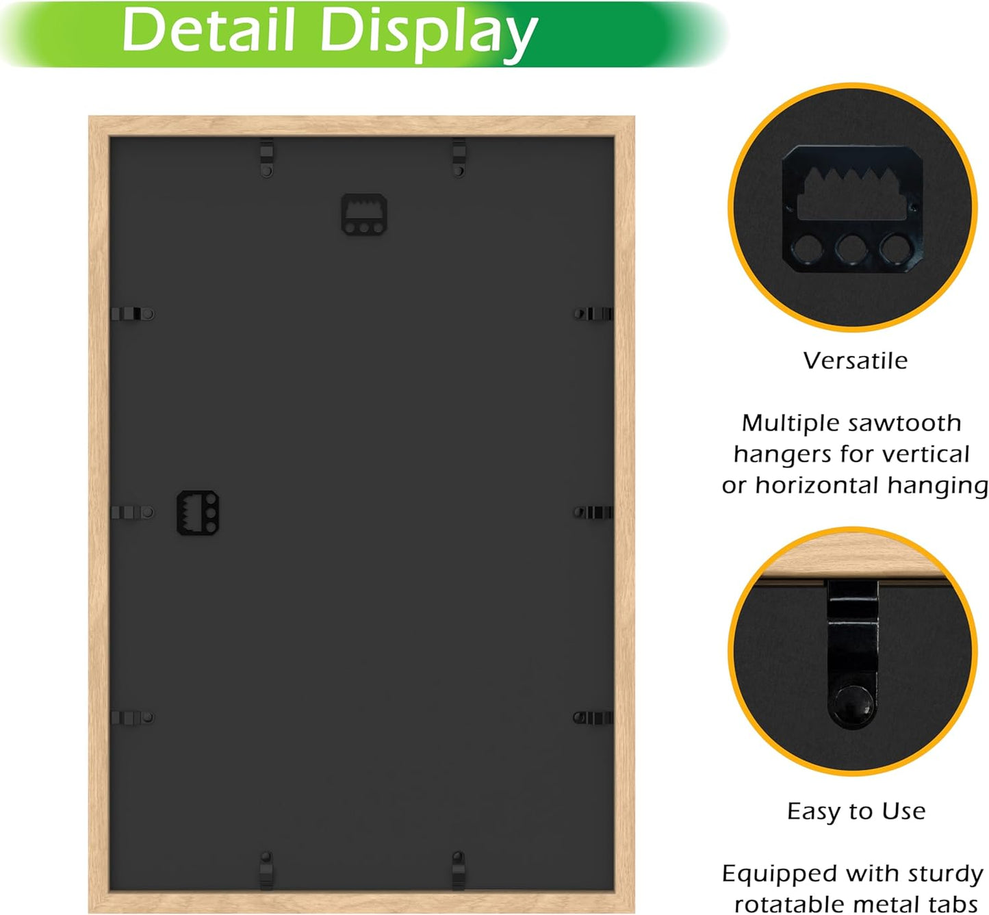 FrameWorks 12" x 18" Natural Oak Wooden Shadow Box Frame – Soft Felt Back, Tempered Glass, and Included Elegant White Ball Push Pins