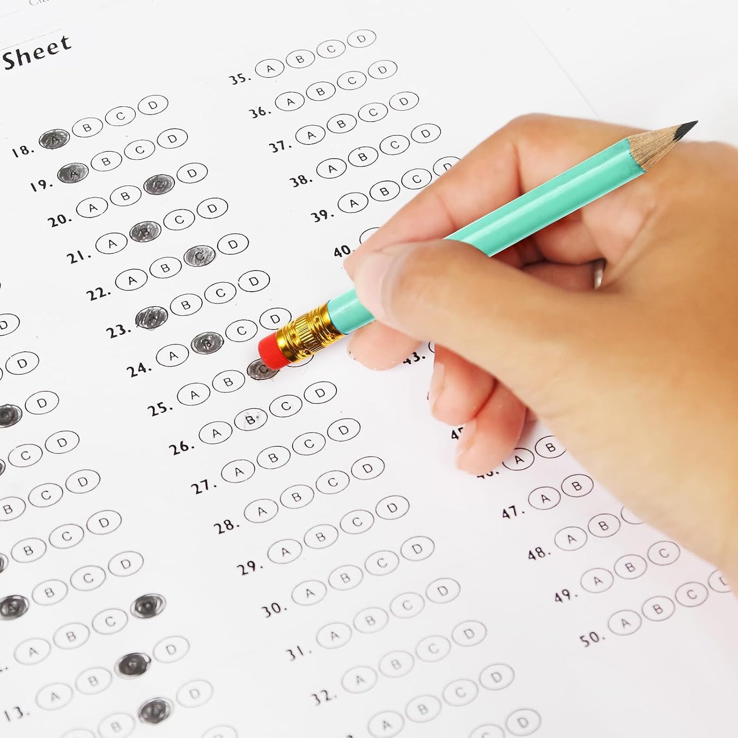 Outus 72 Pieces Golf Pencils Half Pencils with Eraser Mini Bulk Short #2 HB Pre Sharpened for Bridal Shower Wedding Office(Sage Green)