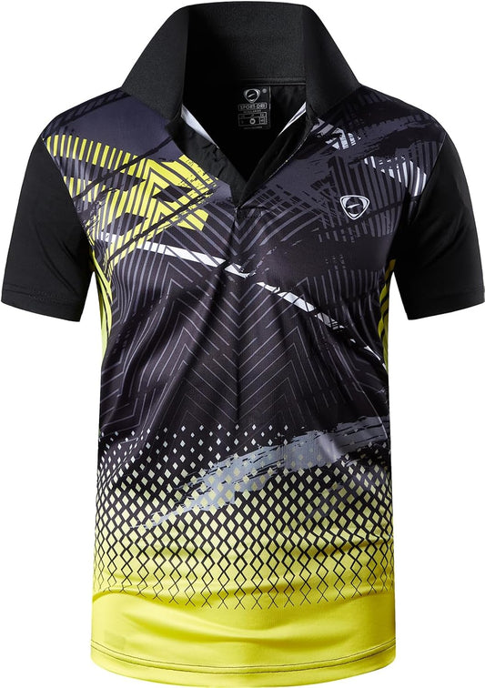 jeansian Men's Sport Outdoor Quick Dry Fit Short Sleeves Polo Tee Shirt Tshirt T-Shirt Tops Golf Tennis Bowling LSL195