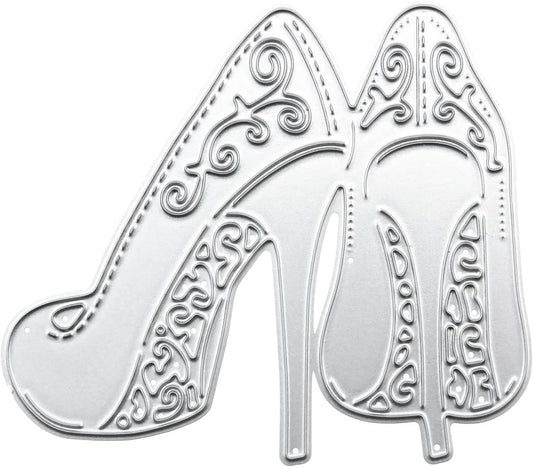 E-outstanding Cutting Template Moulds Die Cuts Stencil Scrabooking Supplies Lady High Heels Women Shoes Metal Cutting Dies Stencil for Invitation Card Making, Paper Crafting, Envelope, Emboosing