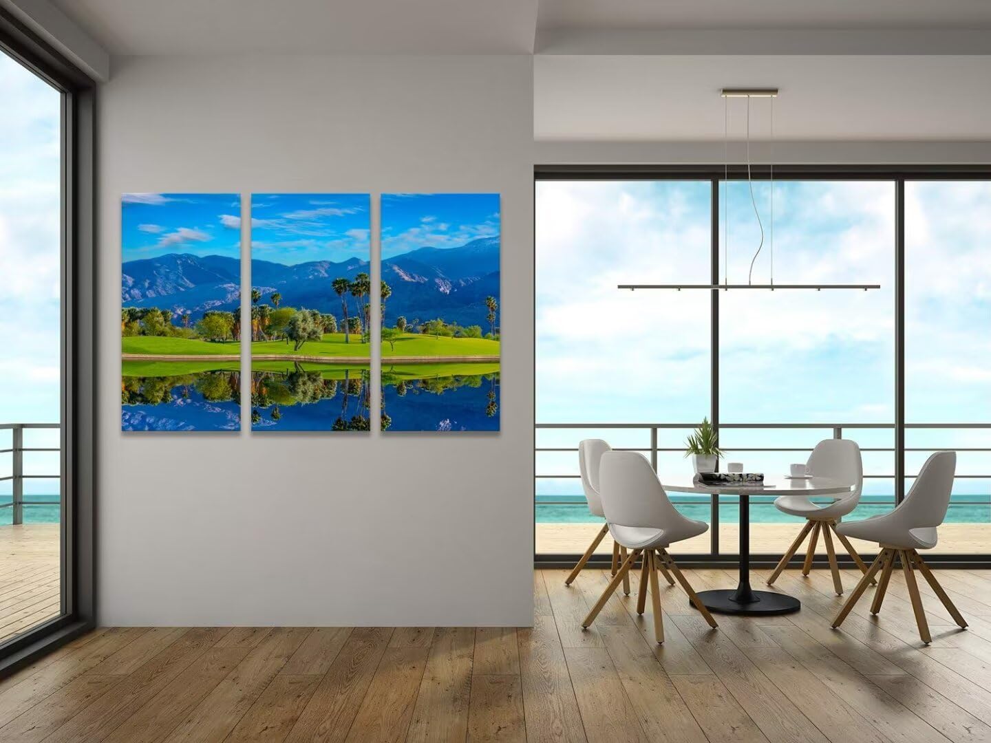 chenchenArt USA California Golf Course Wall Art for Living Room Bedroom Bathroom Home Decorations Golf Course Pictures Posters Canvas Prints Modern Artwork Framed Ready to Hang(20''W x 40''H x3)