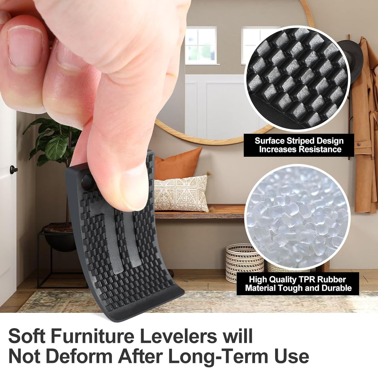 40 Pack Furniture Levelers Pads, Flexible Rubber Table Leveling Shims for Home Improvement - Level Wedges,Cabinet Shims、Chair Shims、Table Leg Leveler, Waterproof Non-Slip, Stackable