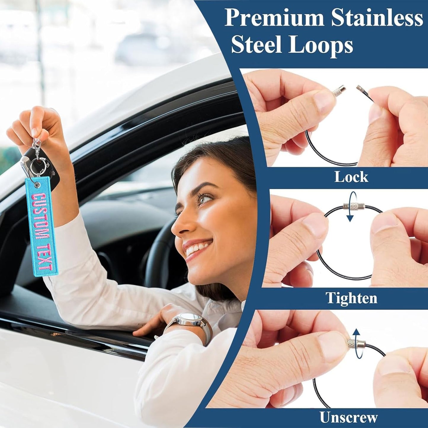 Custom Luggage Tags,1PCS Personalized Embroidered ID Tags for Suitcases & Travel Bags,Travel Suitcases Tags Label with Stainless Steel Loop for Baggage Luggage Bags Keys for Easy Bag Recognition (CO1)