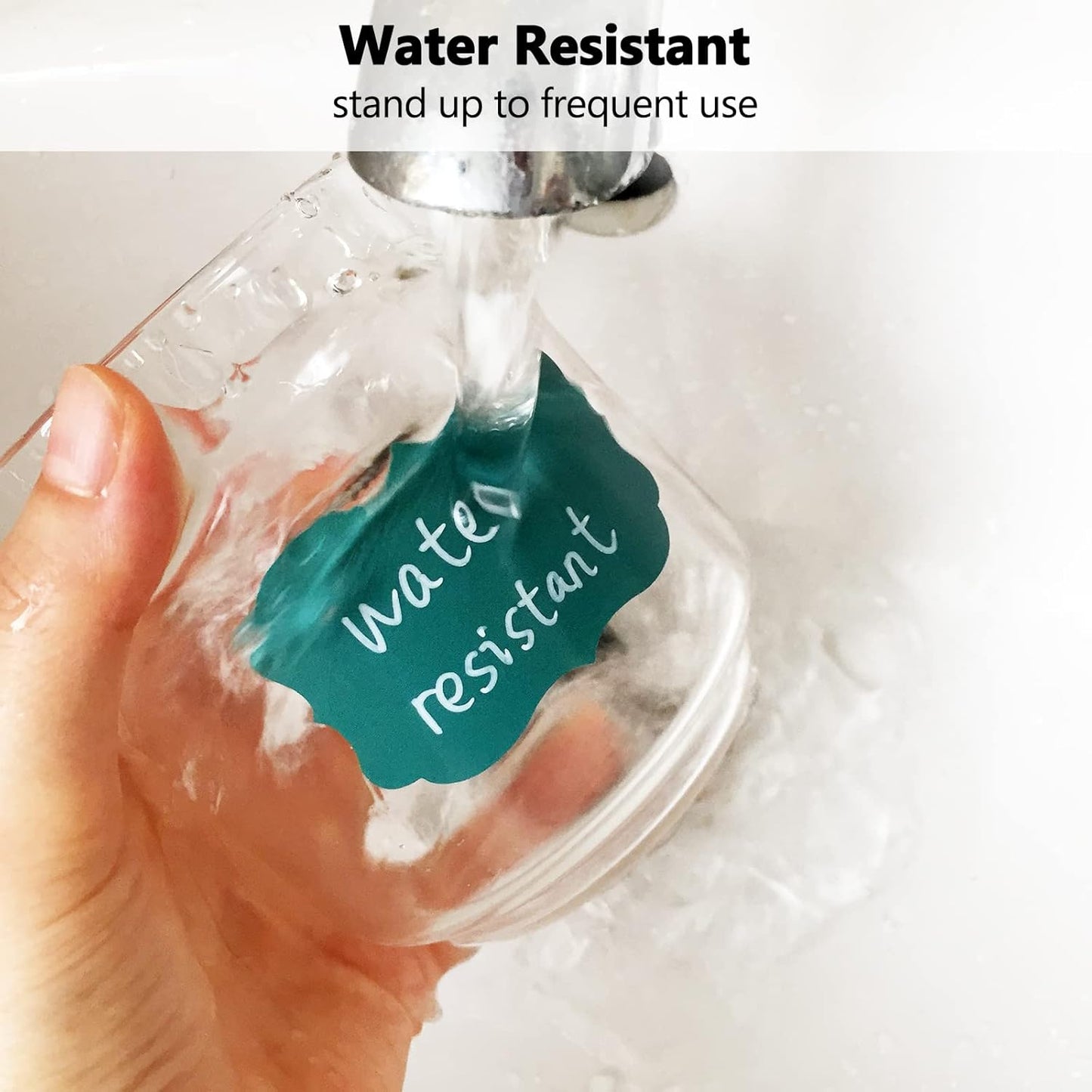 Labels for Food Containers 120Pcs Removable Waterproof Write-on Kitchen Label Stickers for Jars Bottles Bins and Home Storage Organization with 2 Markers, Colored Chalkboard Pantry Labels in 5 Sizes