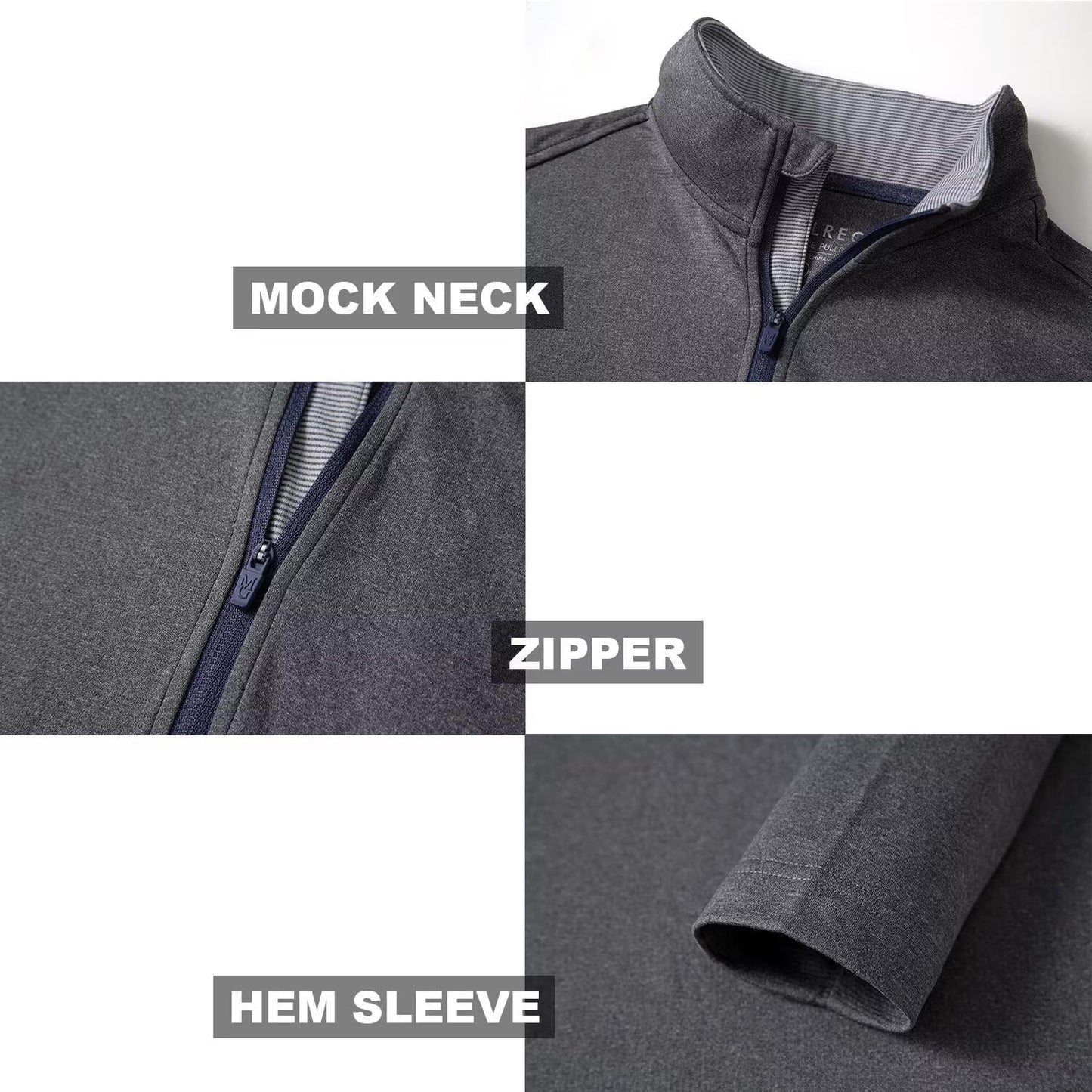 M MAELREG Quarter Zip Golf Pullover Men Dry Fit Long Sleeve Performance Wicking Mock Neck 1/4 Zip Pullover Mens Sweatshirt