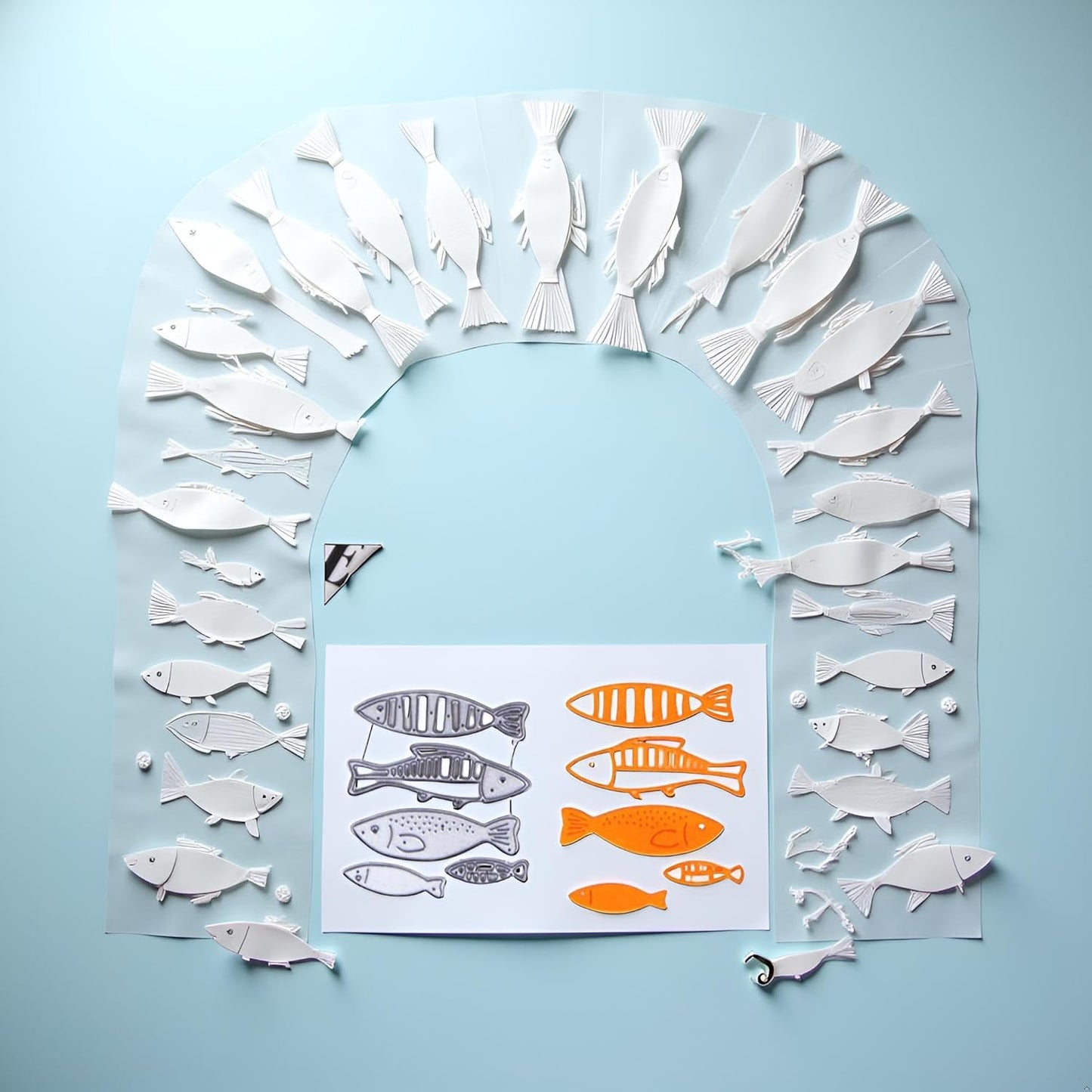 Animal Fish Metal Cutting Dies for Card Making Kit Embossing Paper Die Cuts Scrapbook Machine Stencils Storage Pockets Supplies Die-Cutting and Embossing Card Making Accessories