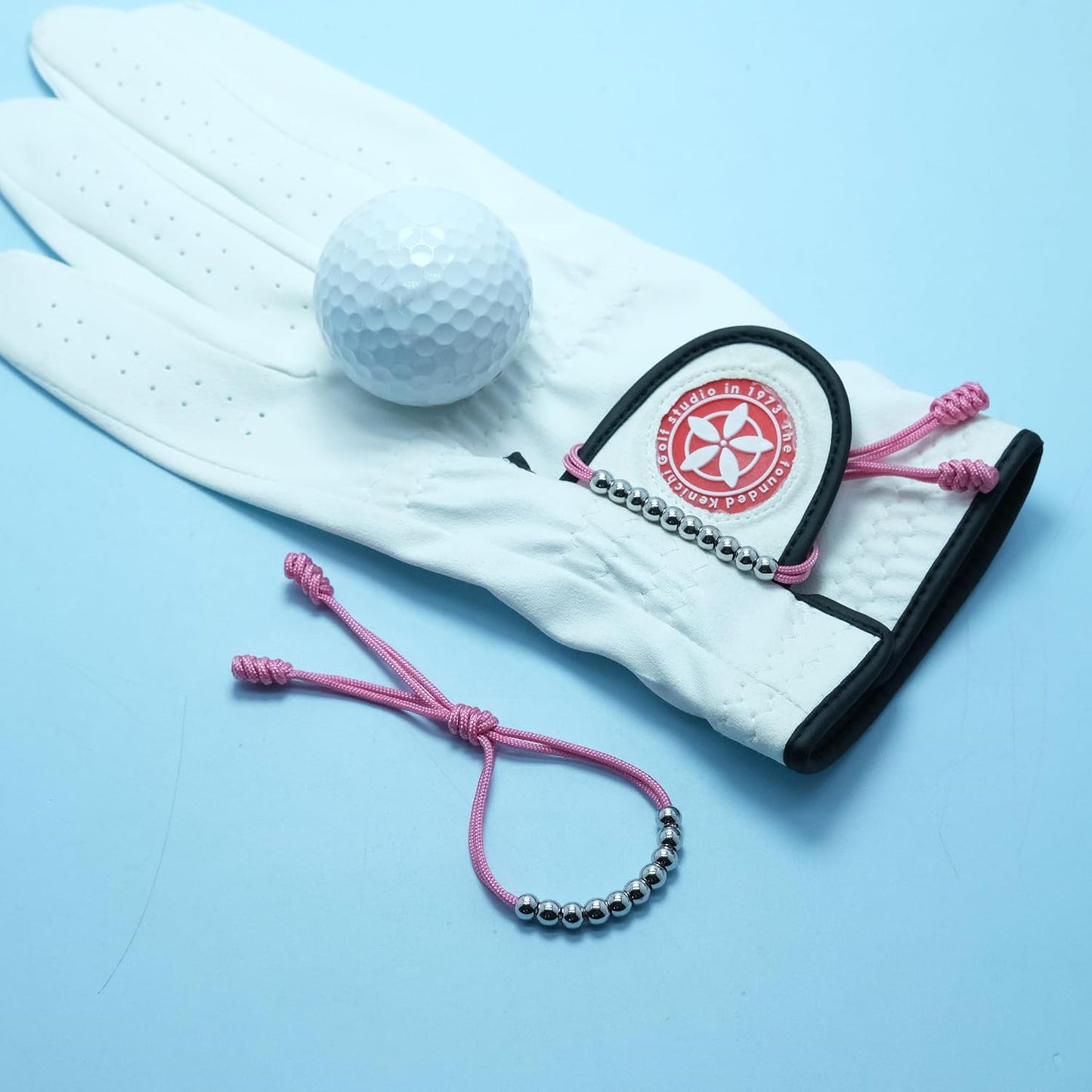 LAMIBEE Pack of 2 Golf Glove Bead Stroke Counter, 10 Stainless Steel Beads Score Counter for Gloves, Stroke Count Resizable Easy to Adjust Golf Round Scoring Tracker Accessory