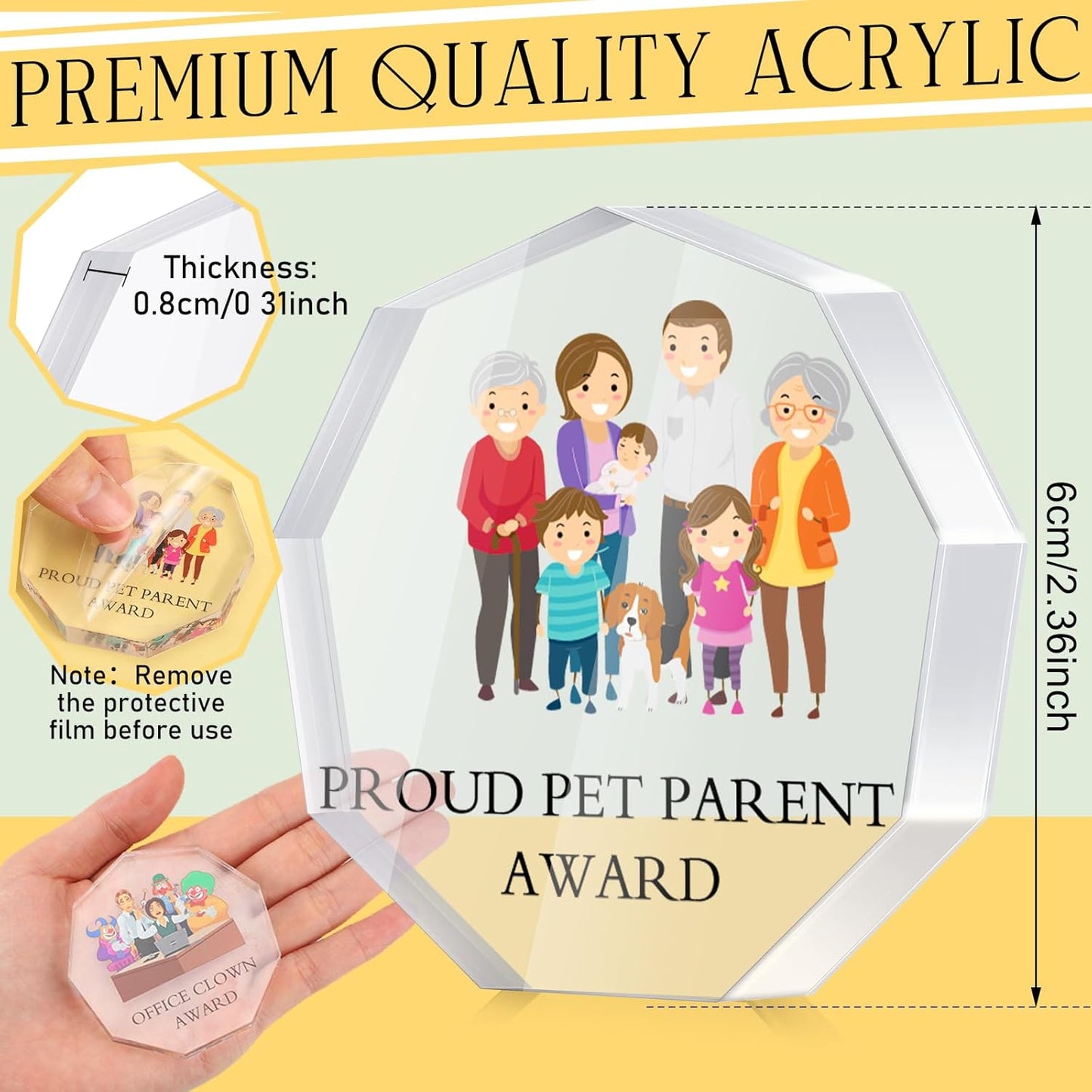 30 Pcs Funny Trophy Awards Gifts Bulk Christmas Small Clear Acrylic Team Reward Medallions for Employee Staff Appreciation Coworker Teacher Nurse Office