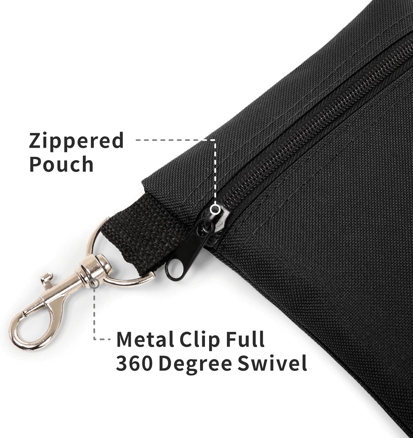 BuyAgain Golf Tee Pouch, 5.62 X 6.87 Inch Professional Zipper Golf Tee/Ball Pouch Bag with Metal Lobster Claw Clip