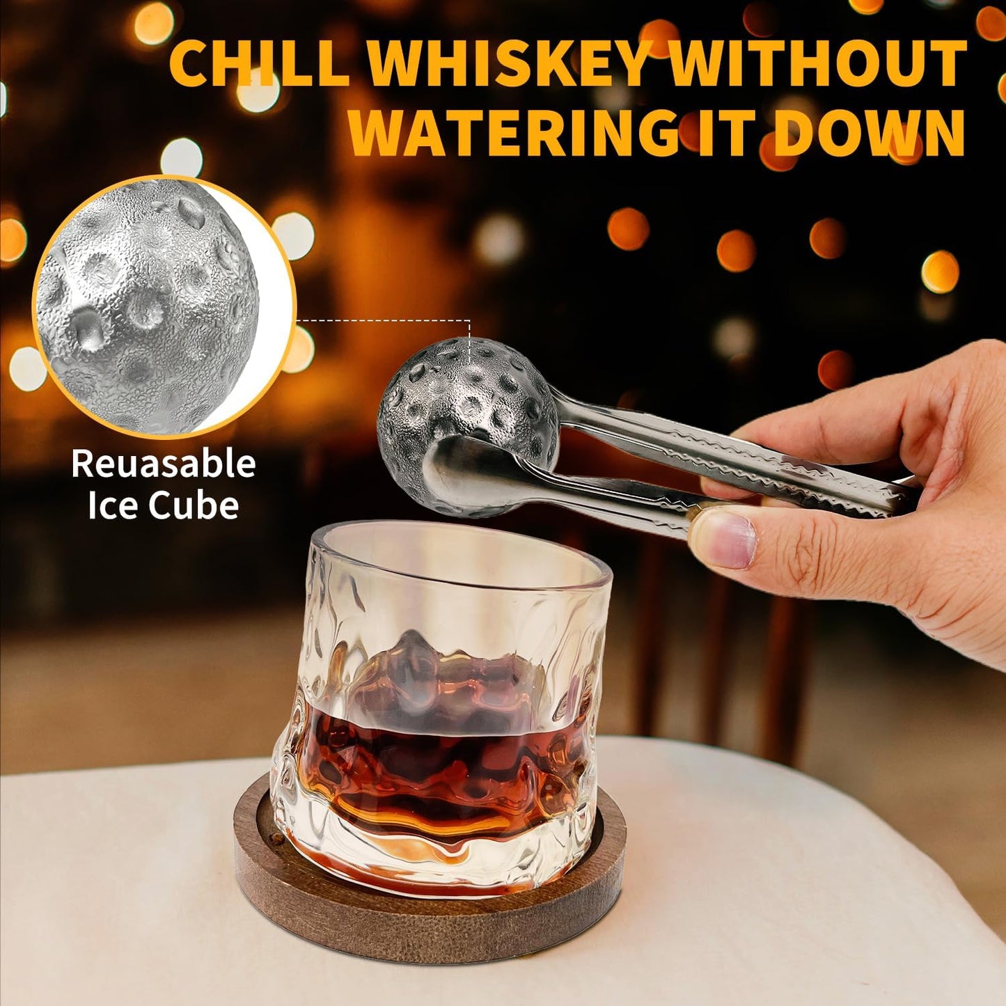 Whiskey Golf Stones Gifts Set Accessories for Men - Christmas Stocking Stuffers for Adults,Funny White Elephant Gag Gifts for Adults