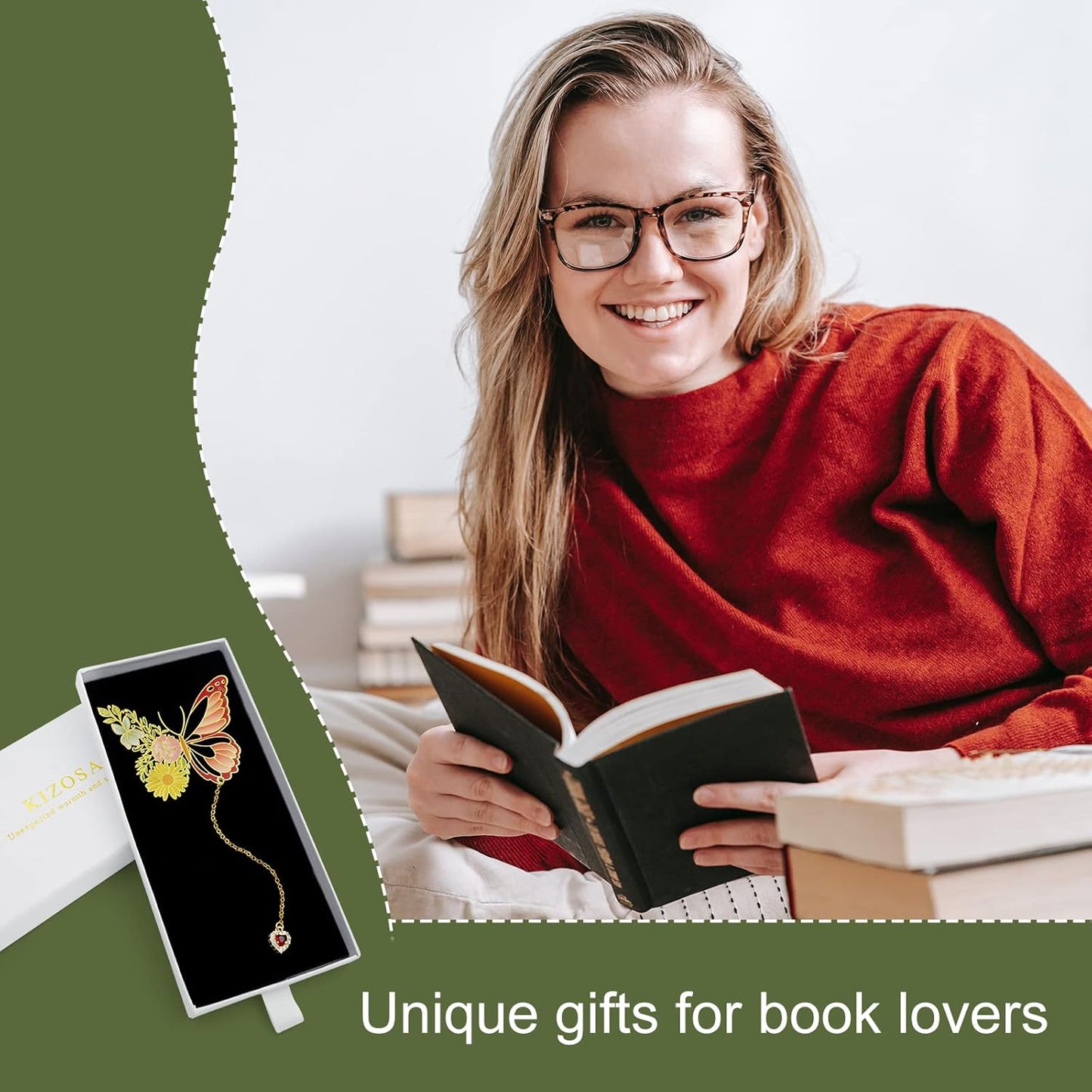 Butterfly Bookmarks for Women,Cute Funny Metal Bookmark,Unique Gifts Book Markers for Women Book Lovers,Teacher Appreciation Gifts,Valentine Mother's Day Christmas New Year Birthday Gift