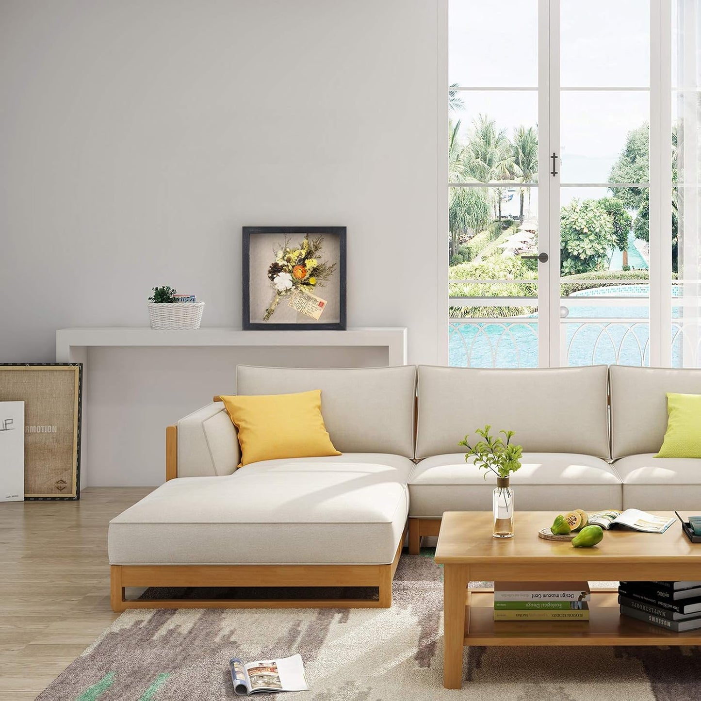 Love-KANKEI Shadow Box Display Case 11x11 Shadow Box Picture Frame Rustic Wood Memory Box Frame with Linen Back for Awards Medals Photos Picture Gift Rustic Black