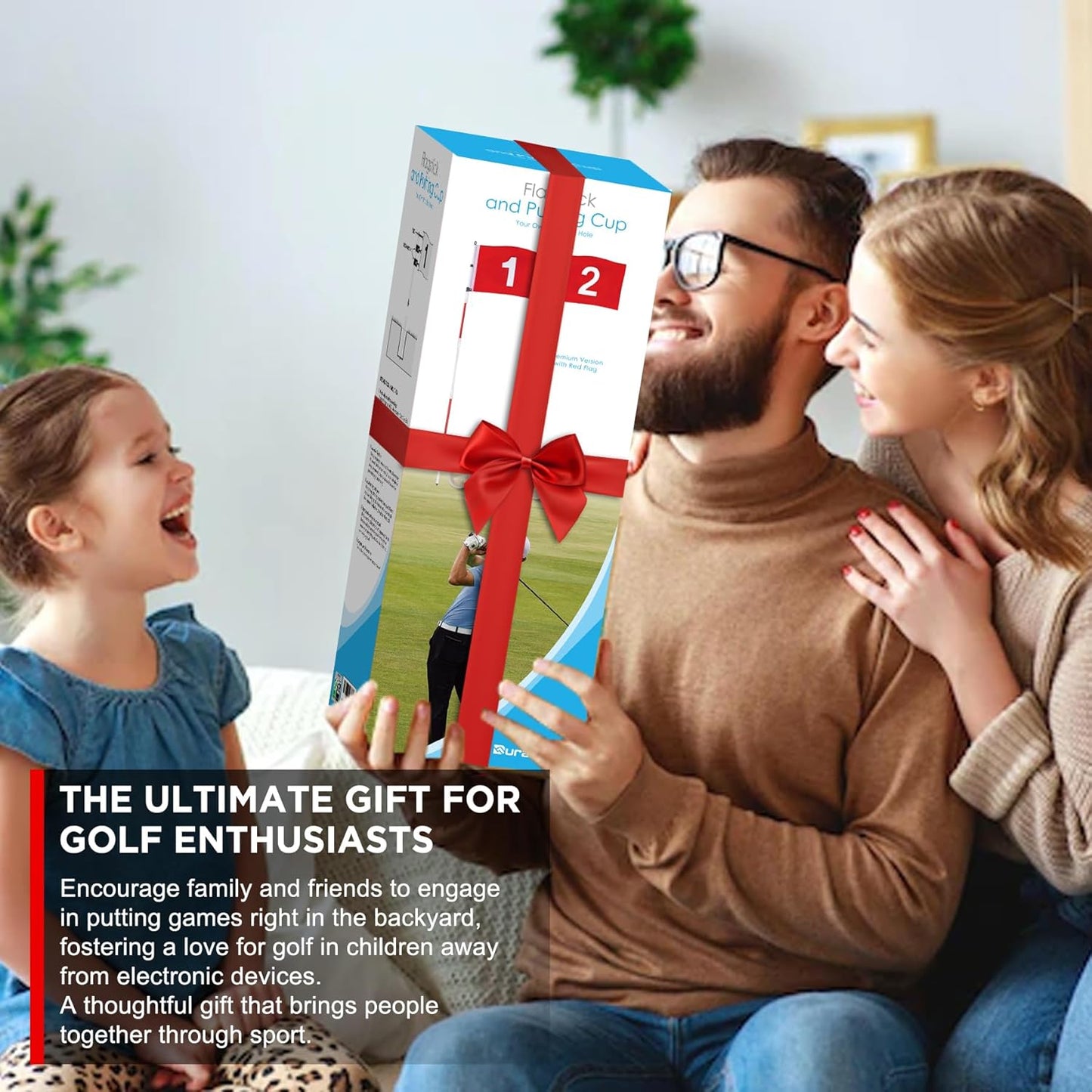 Golf Flagstick 6ft, 5-Section Design, ABS Hole Cup, 420D Nylon Flag for Backyard Practice Putting Green | Driving Range | Country Club, Gift for Golf Lovers