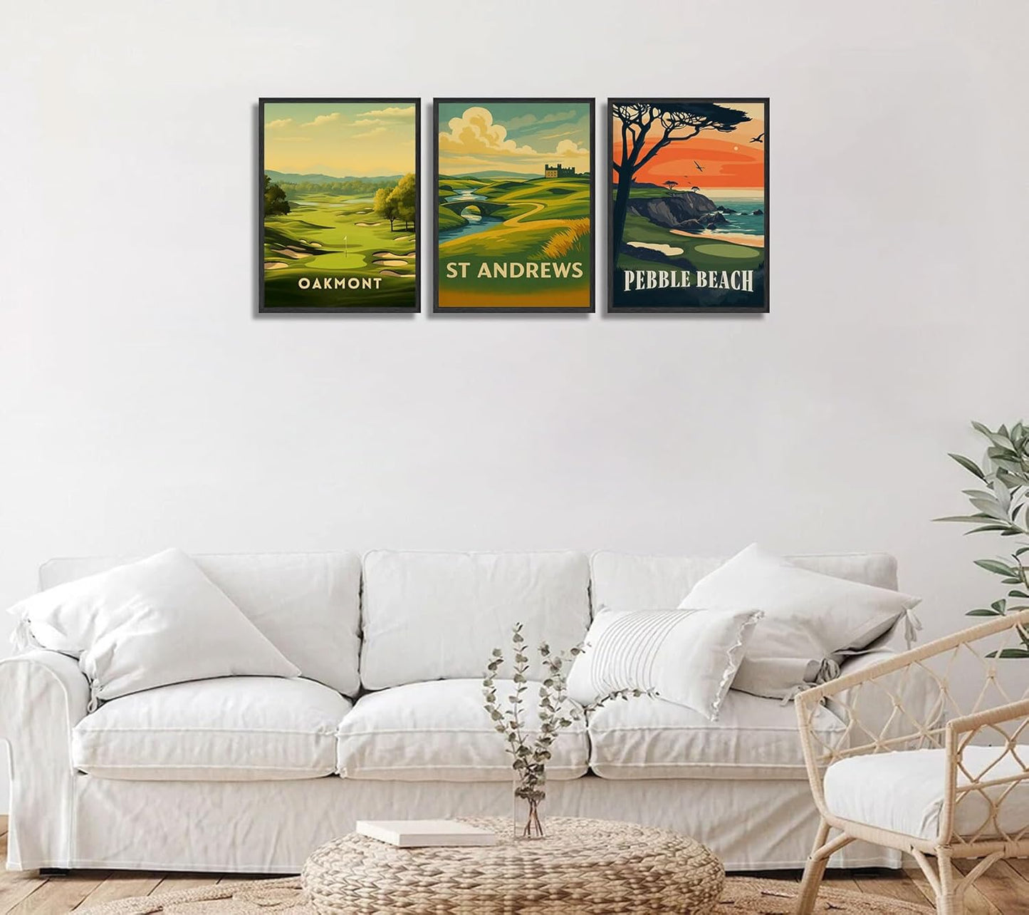 3 Pcs Golf Course Poster Wall Art Country Club Sports Painting Picture Wall Decor Picturesque Golf Course Poster Print Artwork Of Modern Home Office Bedroom Gallery Living Room Home Home Decoration