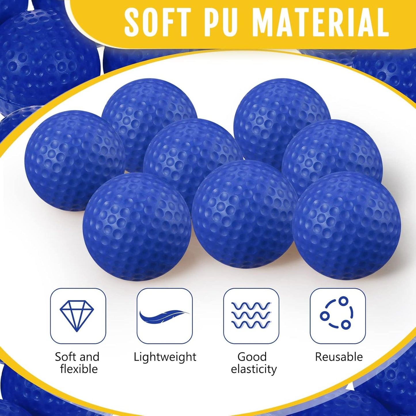 Junkin 80 Pcs Foam Golf Balls Rubber Practice Balls Realistic Feel and Flight Sport Training for Indoor or Outdoor Backyard Golf Training