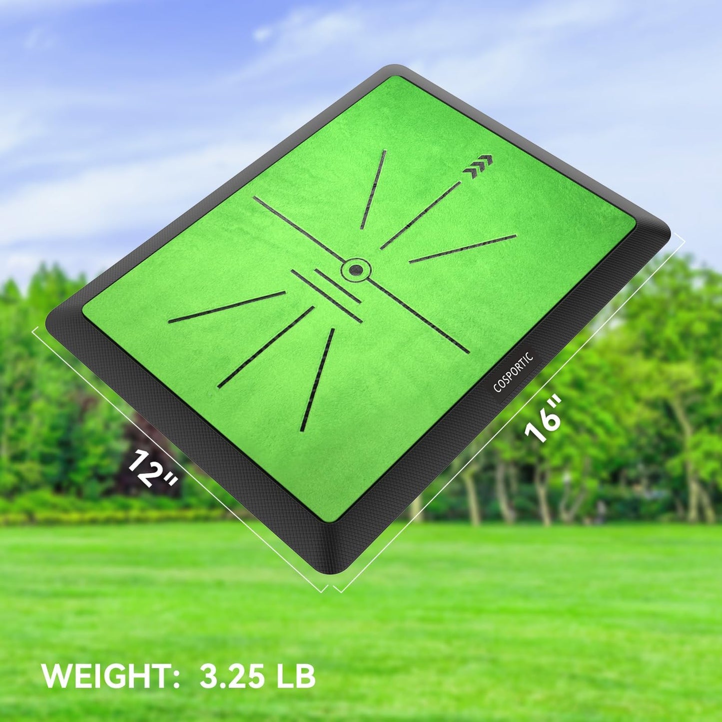 Golf Hitting Mat, Golf Training Mat for Swing Path Feedback Detection Batting,Extra Replaceable Golf Practice Mat 16"x12", Golf Gifts for Men Women for Home Indoor Outdoor