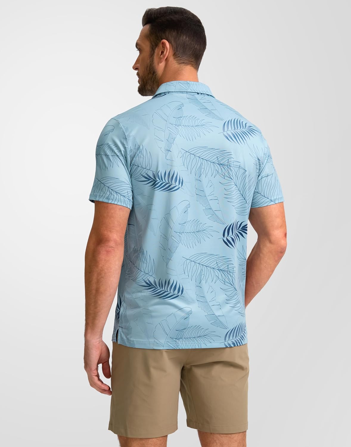 Obla Mens Golf Polo Shirts Short Sleeve Dry Fit Performance Moisture Wicking Casual Print Collared Golf Shirts for Men