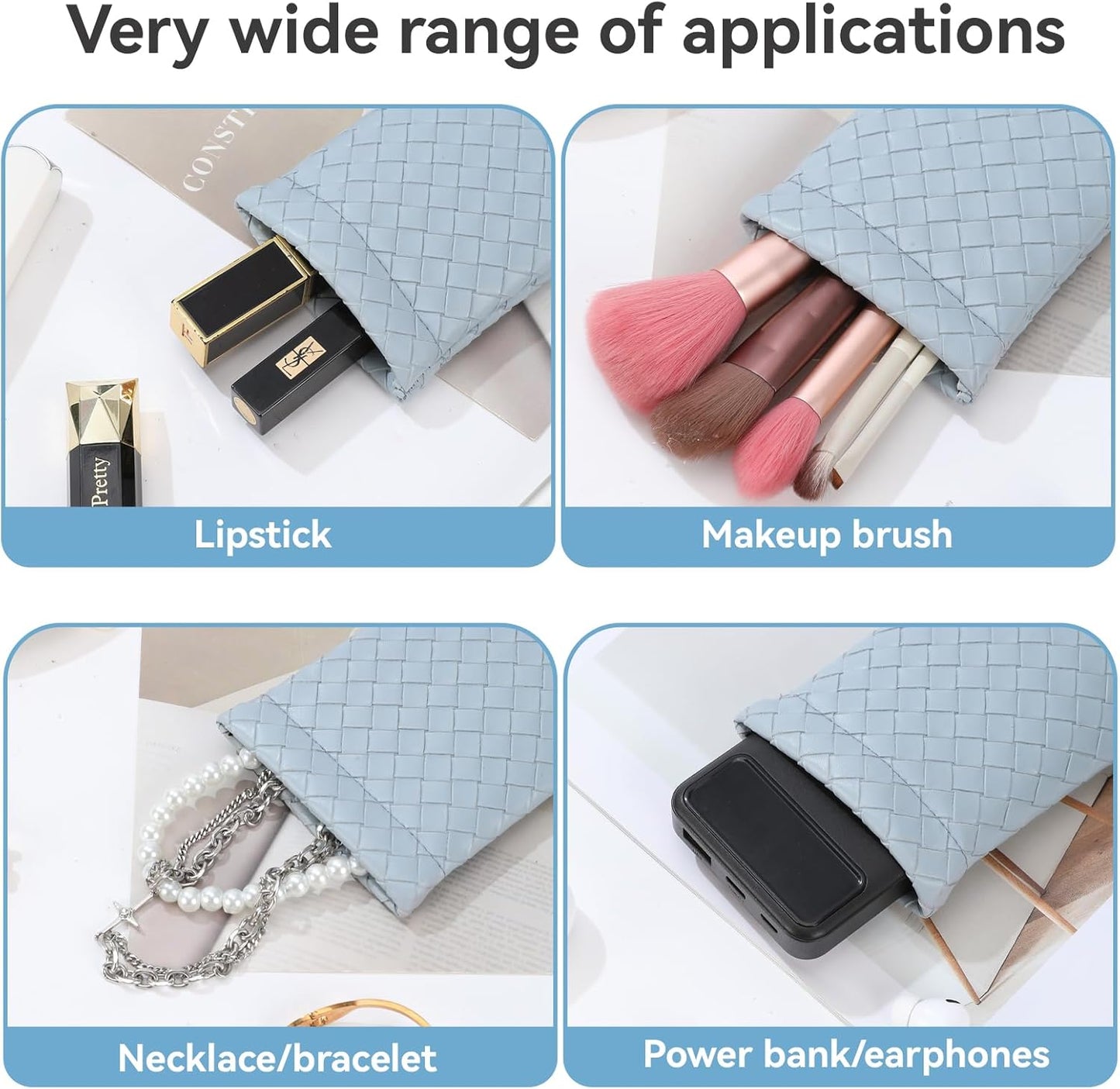 2 PCS Pu Sunglass Organizer Leather Pouch - Soft Squeeze Top Glasses Case Multipurpose Travel Eyeglass Case Pouch Bag