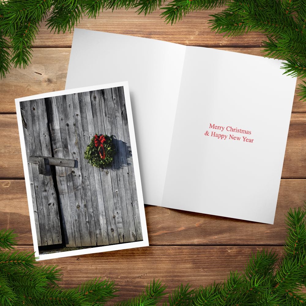 Photographic Christmas Cards, Christmas Barn (6 Cards with White Envelopes)