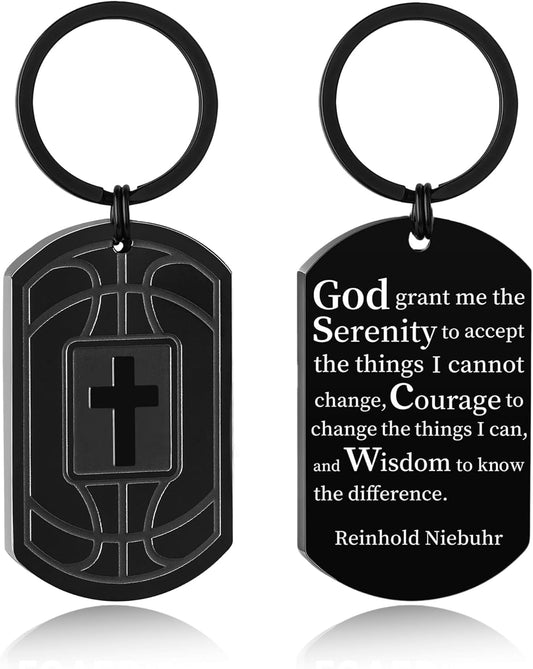 Football/Baseball/Soccer/Basketball Keychain for Men First Communion Baptism Confirmation Mens Gifts