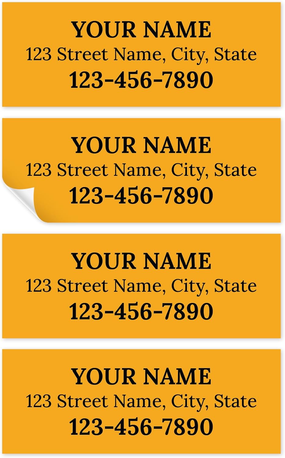 Custom Yellow Golf Club ID Labels, Personalized Golf Club Name Sticker,0.75x2 Inches, Set of 30, 4 Mil Vinyl Decal Stickers Weather Resistant, Made in USA by My Sign Center