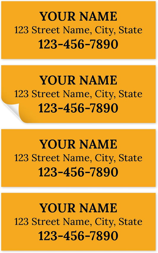 Custom Yellow Golf Club ID Labels, Personalized Golf Club Name Sticker,0.75x2 Inches, Set of 30, 4 Mil Vinyl Decal Stickers Weather Resistant, Made in USA by My Sign Center