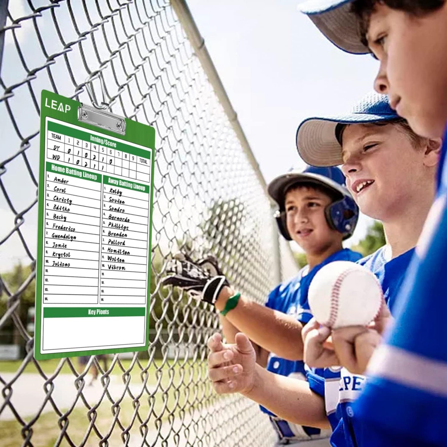 LEAP Coach Board Double Sided Design Premium Dry Erase Clipboard with Dry Erase Marker Pen and Pen Holder for Baseball, Basketball, Soccer, Football, Ice Hockey