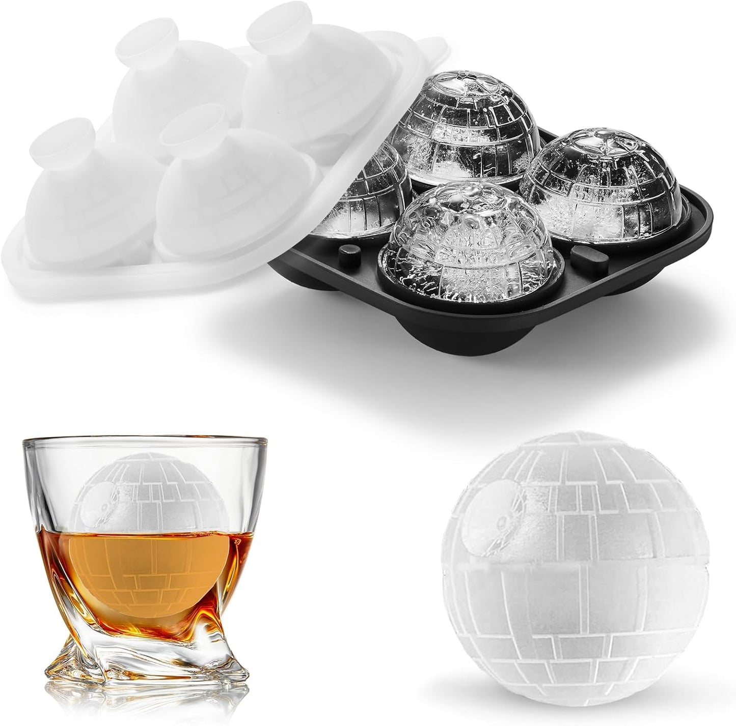 Sphere Ice Cube Molds, Sphere Gifts for Men, Fun Shapes Large Whiskey Ice Cube Mold for Cocktails, Bourbon
