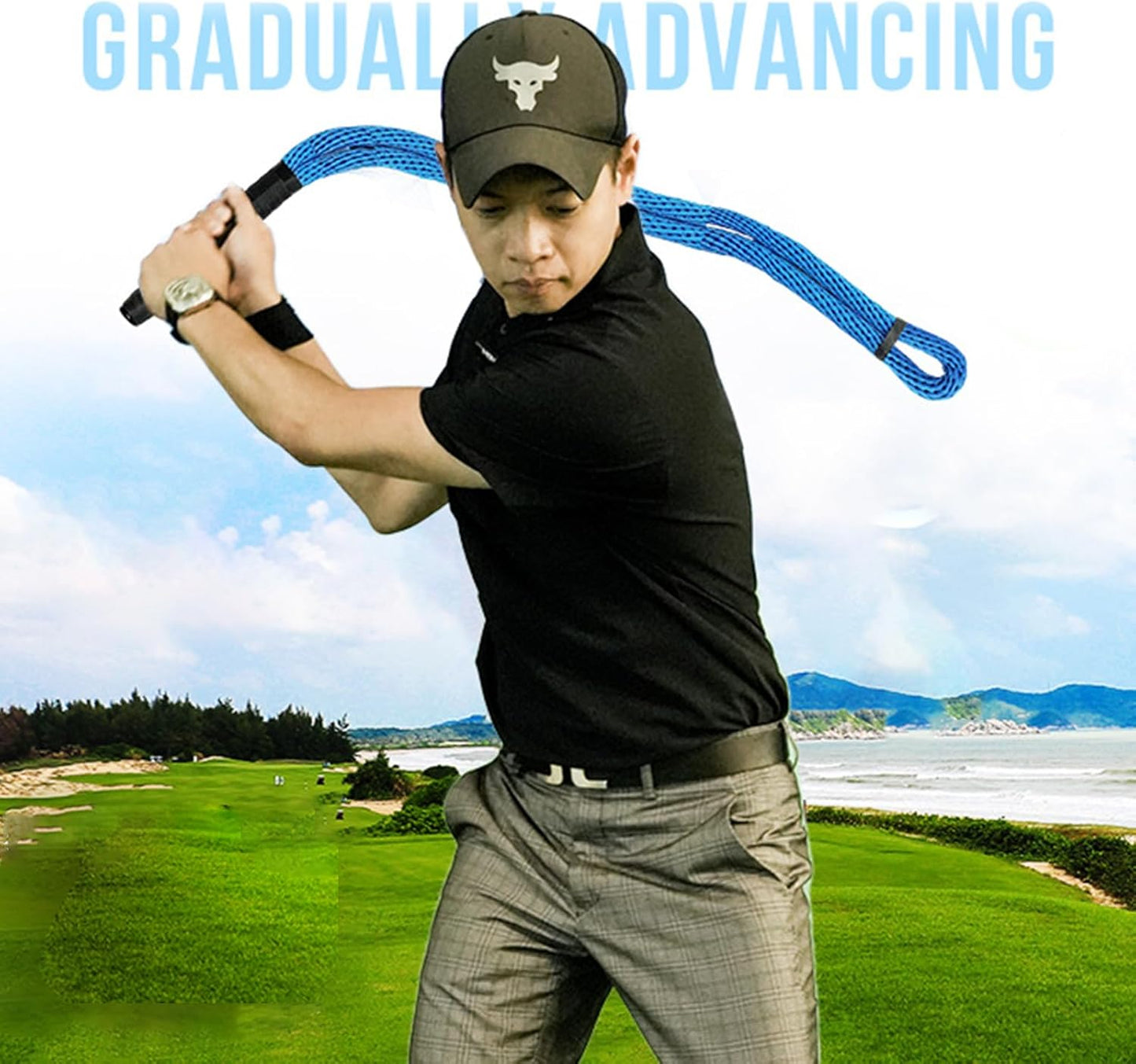 Golfs Swing Practice Rope Trainer Adjustable Assistance Exercises Ropes Elastic Golfs Postural Correction Golf Swing Rhythm Trainer