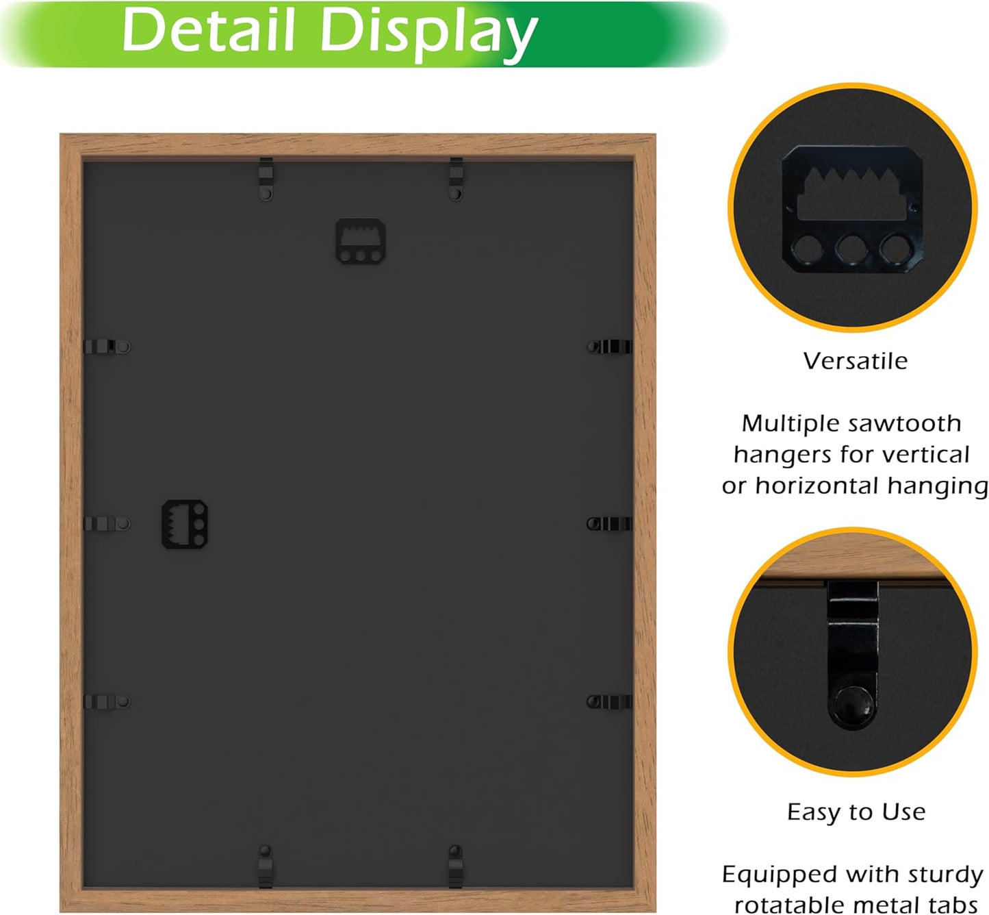 FrameWorks Golden Oak Wooden Shadow Box Frame - 12' x 16' Display Case with Soft Felt Back, Tempered Glass, White Ball Push Pins