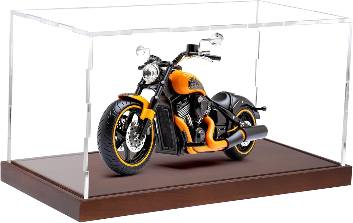 Clear Acrylic Display Box Showcase for Figure Car Models Acrylic Display Case with Solid Built-in Wooden Base(11.8x6x6 inch; 30x15x15 cm)