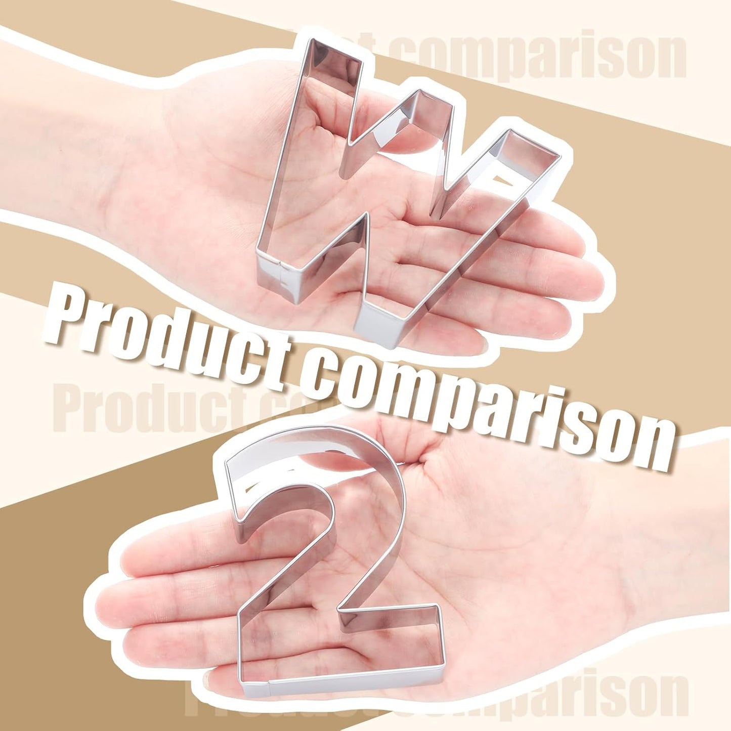 35 Pcs 3 Inch Large Size Alphabet & Number Sandwich Cookie Cutters Sets Funny Metal Baking Tool Stainless Steel Letters Biscuits Mold Home Party Supplies