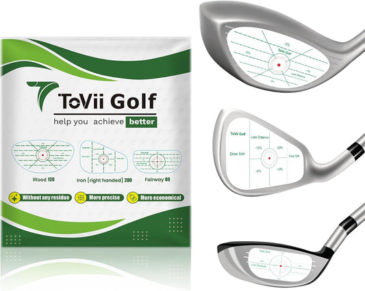 ToVii Golf Impact Tape Set 200~400Pcs, Self-Teaching Sweet Spot and Shot Consistency Analysis Golf Club Face Impact Stickers for Woods Irons and Fairway Clubs