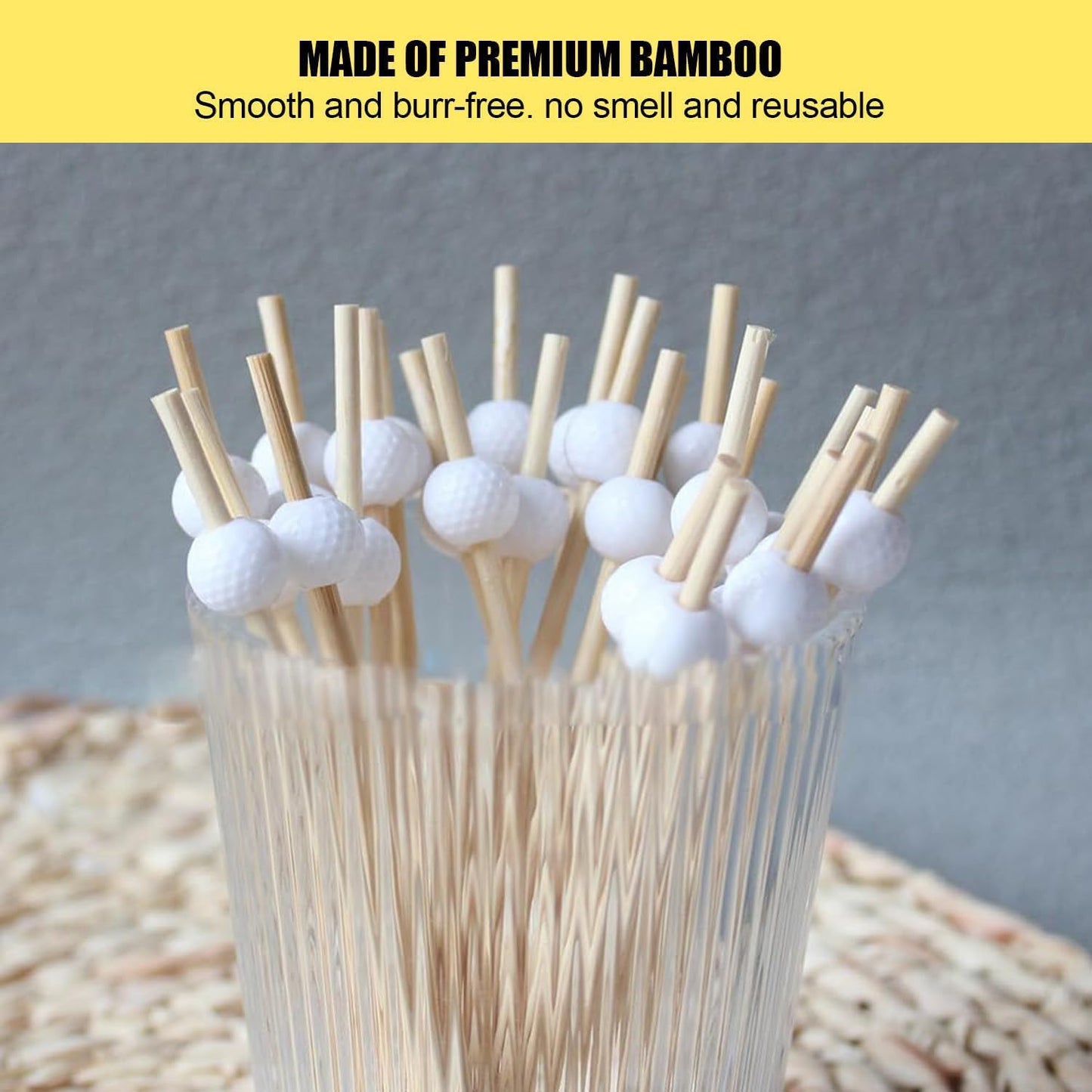 100 Pieces Golf Toothpicks 4.72 Inch Skewers Masters Golf party Decorations Picks Fruit Picks Decorative Toothpicks for Cocktail Sports Party Supplies (Toothpick set)