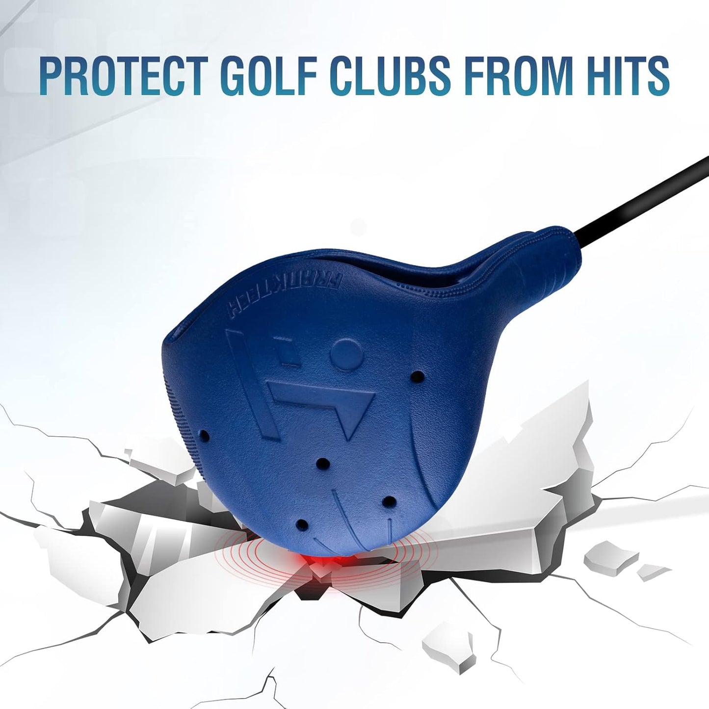 Golf Head Covers, EVA Plastic Golf Club Covers for Driver Fairway Woods Hybrid, Driver Headcover with Pins, Fit All Right-Handed Golf Clubs, Easy On Off, Washable