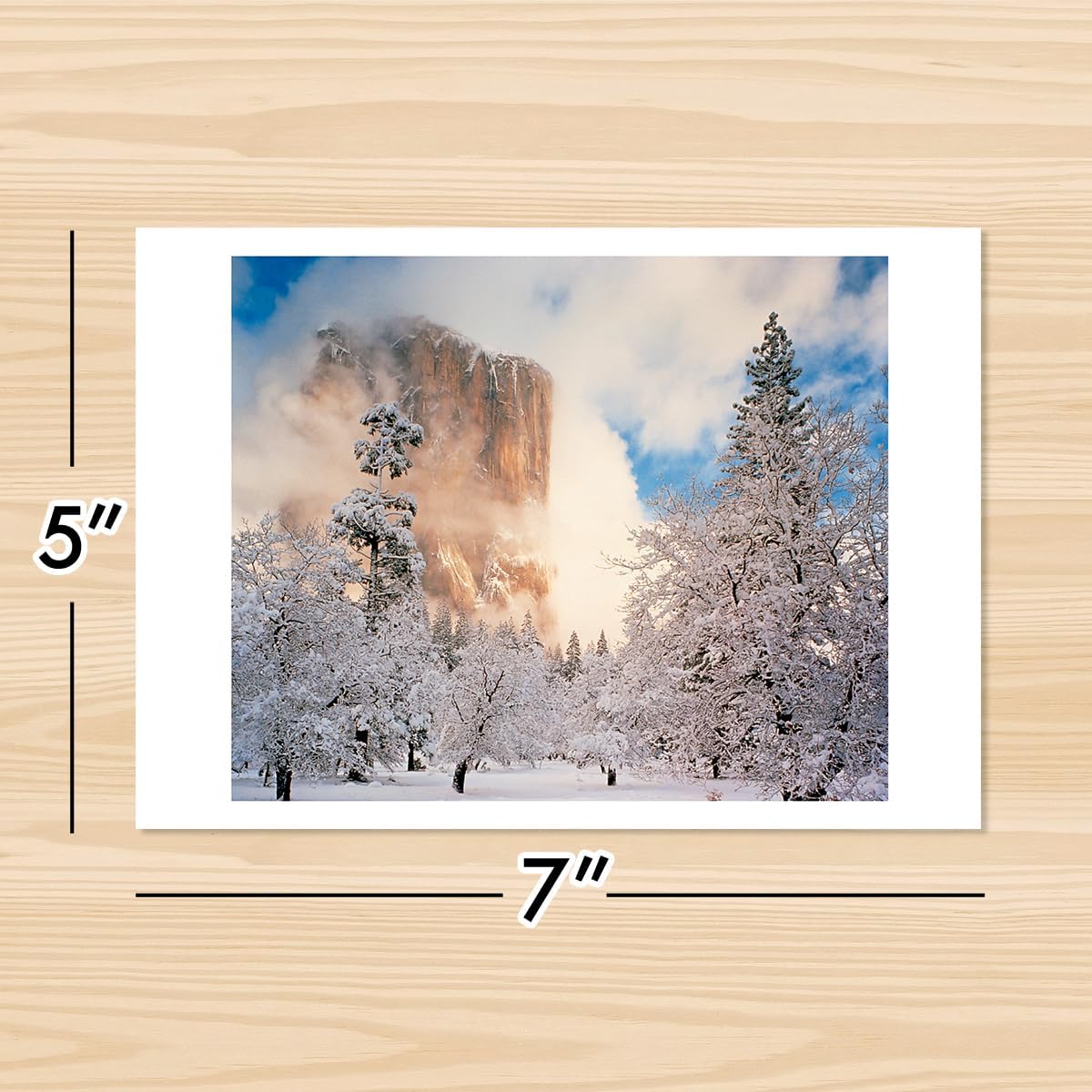Photographic Season’s Greetings Cards, Winter in El Capitan (6 Cards with White Envelopes)