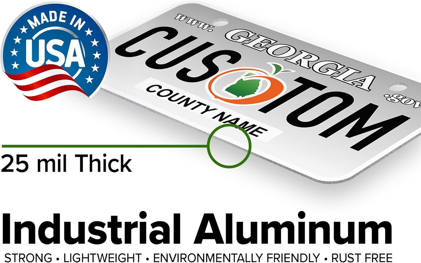 Mini License Plates, Personalized License Plates, Custom for Car, Bikes, ATV, Kids Car, Golf Cart, Jeep, 2x4 Inch, Rust-Free Fade Resistant Aluminum, USA Made by My Sign Center (Georgia)