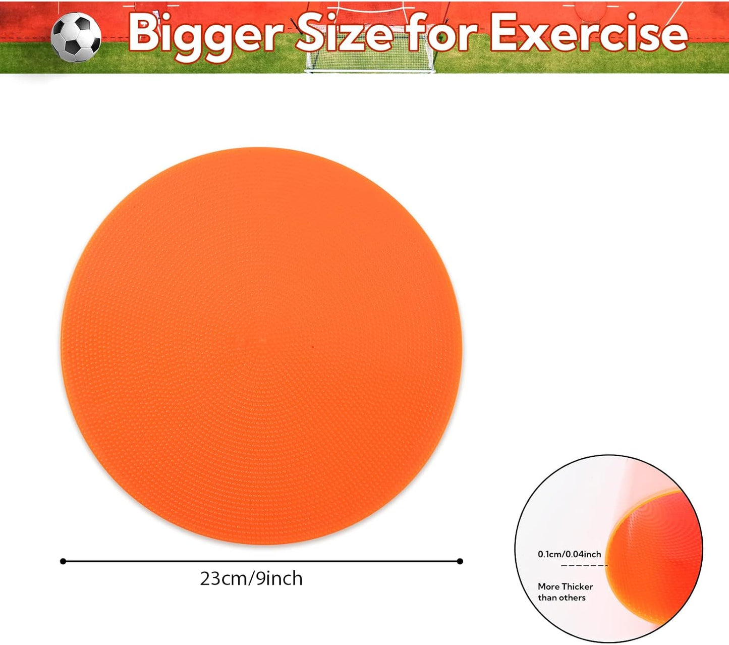 9 Inch Poly Vinyl Spot Markers, Non Slip Rubber Agility Markers Flat Field Cones Floor Dots,for Exercise Drills, Sports, Games, Speed Agility Training -30 Pcs