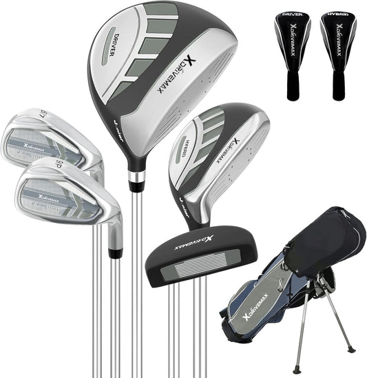 5/6 Pieces Kids Golf Club Set, Junior Golf Club Set Ages 4-12 Includes Stand Bag, 1# Drive, 5# Hybrid, 6/7#, 9/P# Irons and Putter Right Hand for Boys Girls