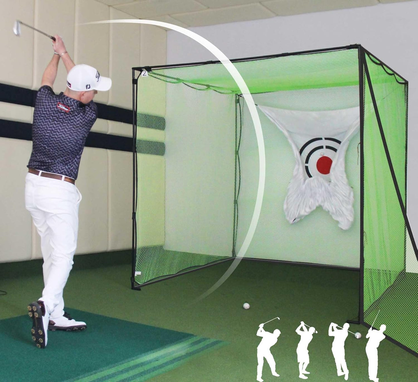 Gagalileo Golf Cage Net with Steel Frame and Target: 7X7X7FT Heavy Duty Practice Net for Backyard Driving & Indoor Driving Range Outdoor Training