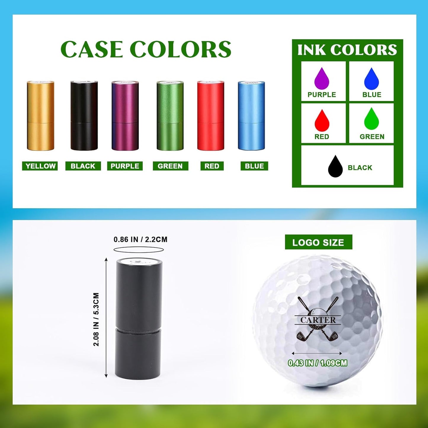 Custom Golf Ball Stamp, Personalized Golf Ball Stamp Markers with Ink, Create Your Unique Mark on Golf Balls, Waterproof Golf Ball Stamper, Golf Gift, Golf Accessories for Men