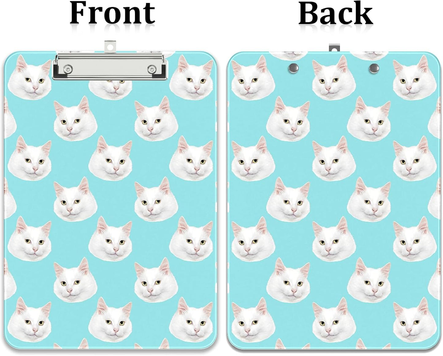 Rimilak Plastic Clipboards with Metal Clip, A4 Letter Size 9 x 12.5 in, Office Decorative for Students Women Men and Kids, Cute Custom Pattern, Cute Cat