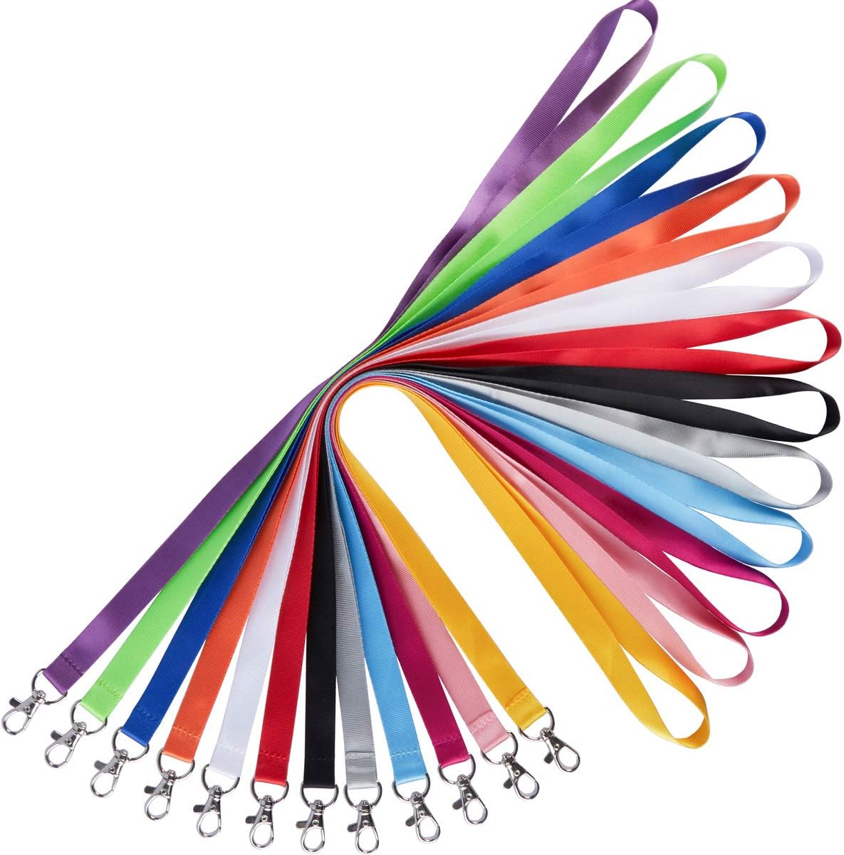 YOUOWO Lanyards 12 Pack Neck Office Lanyard 12 Colors White Blue Black Apple Green Red Pink