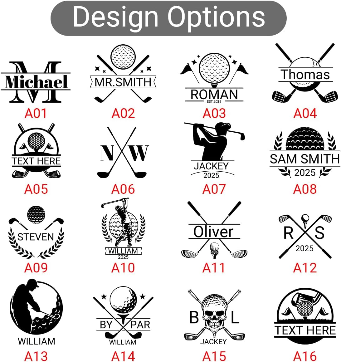 Personalized Golf Balls Bag Custom Name Initial Pouch for Golf Ball Tees Holder Customized Leather Mini Golf Ball Waist Bag with Belt Clip Gift for Golfers Men Women Portable Golf Accessories,7 Colors